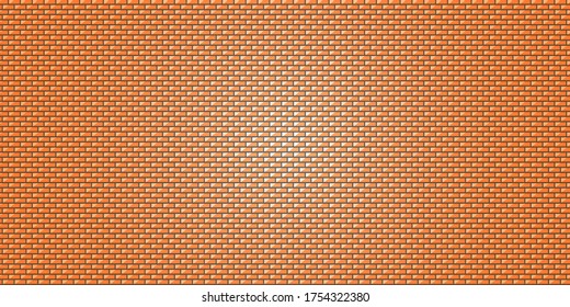 Abstract orange brick wall vector illustration background