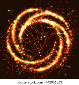 Abstract orange bright explosion. Shine explosion background. Dynamic background. Vector illustration.