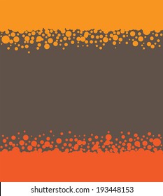 Abstract orange and brown background with circles. 