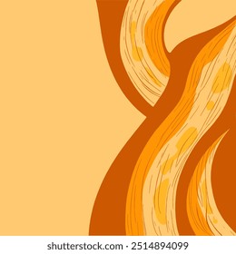 Abstractas fondo naranja y marrón. Fondo Abstractas del tronco con líneas onduladas naranjas y marrones. Las líneas crean un patrón moderno y elegante.