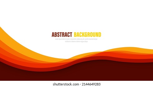 Abstract orange and brown tone wavy background. Business design layout template. Vector illustration