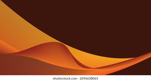 Abstract Orange and Brown Wavy Lines with Textured Surface Desig