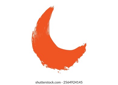 Abstract orange brush stroke design on white background.