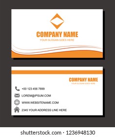Abstract Orange Business Card Vector Template