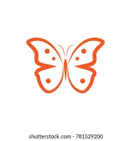 Abstract orange butterfly logo concept