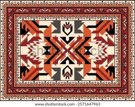 Abstract Orange Carpet, Persian Carpet for Room Decoration, Wallpaper