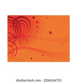 Abstract orange circle background. Dark orange and red color background. Orange universe background.