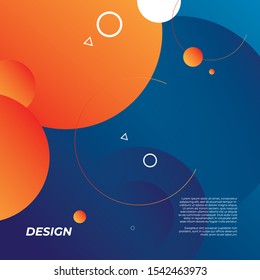 Abstract orange circle with colorful shape. Eps 10. Background for your website header and calendar.