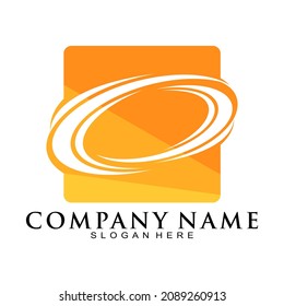 Resumen de la plantilla de diseño de logotipo de círculo naranja vectorial