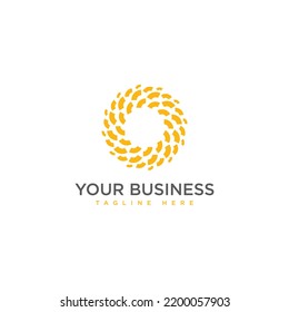 Abstract orange circle logo design element. Vector illustration EPS.8 EPS.10