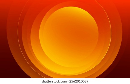 Abstract orange circle on dark red background. Vector illustration