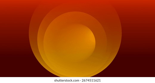 Abstractas círculo naranja sobre fondo rojo oscuro. Ilustración vectorial