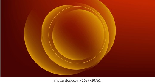 Abstractas círculo naranja sobre fondo rojo oscuro. Ilustración vectorial