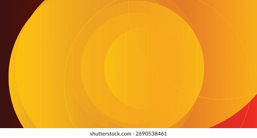 Abstractas círculo naranja sobre fondo rojo oscuro. Ilustración vectorial
