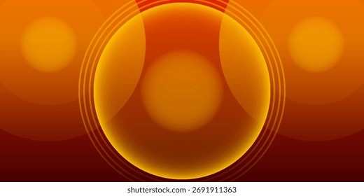 Abstractas círculo naranja sobre fondo rojo oscuro. Ilustración vectorial