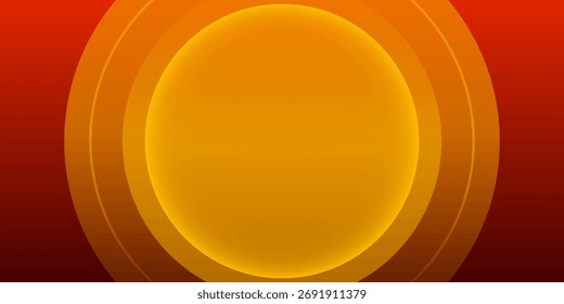 Abstractas círculo naranja sobre fondo rojo oscuro. Ilustración vectorial