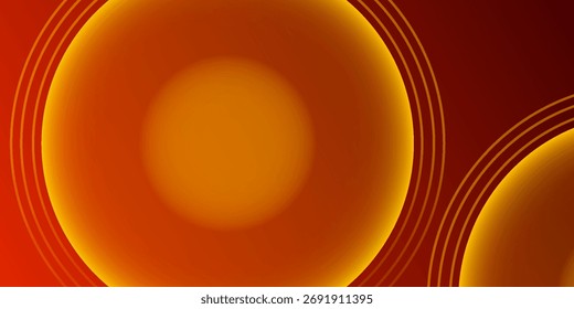 Abstractas círculo naranja sobre fondo rojo oscuro. Ilustración vectorial