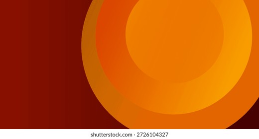 Abstractas círculo naranja sobre fondo rojo oscuro. Ilustración vectorial

