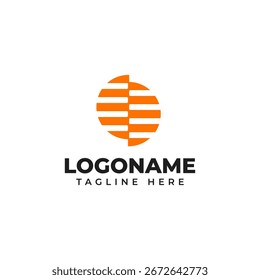 Abstractas diseño de logotipo de rayas de círculo naranja