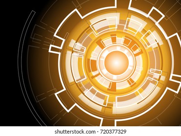 Abstract orange circle technology energy design modern futuristic background vector illustration.