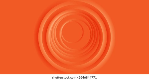 Abstract Orange Circles Forming a Concentric Geometric Pattern