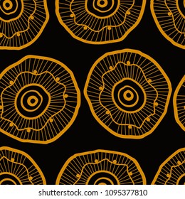 abstract orange circles on a black background vector art, idea for decoration