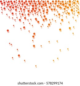 abstract orange circles on a white background.
