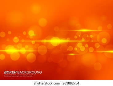 Abstract orange circular bokeh background
