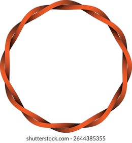 Abstract orange circular design with intertwined elements.