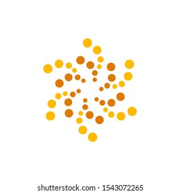 Abstract orange circular dots Icon Vector