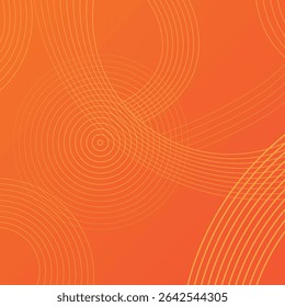 Padrão de linha circular laranja abstrato com ondas dinâmicas e fundo gradiente para projetos de design modernos Totalmente editável, Totalmente criado manualmente, EPS Pro