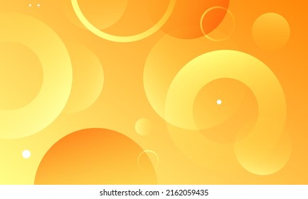 Abstract orange color background with circles. Dynamic shapes composition. Vector illustration