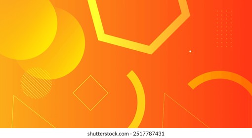 Fondo de color naranja Abstractas. Composición de Formas dinámicas. Fondo de gradiente naranja con Formas geométricas. 
