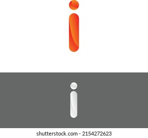 Abstract Orange color I letter logo vector design illustration background icon 
