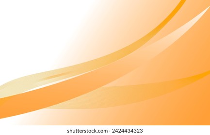 abstract orange color lines wave curves on smooth gradient background
