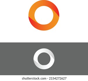 Abstract Orange color O letter logo vector design illustration background icon 