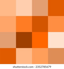 Abstract orange color pattern background with squares. Halloween, fall, harvest, pumpkin, thanksgiving concepts.	