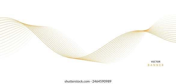 Abstract orange color vector waves. Banner design template