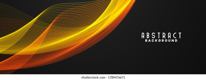 Abstrakter orangefarbener Wellendesign-Hintergrund. Leicht rauchwavy Vektordesign. Orangenbewegungsillustration mit Kurvenfluss. 