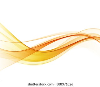Abstract orange color wave design element. Abstract smooth color wavy vector. 