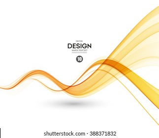 Abstract orange color wave design element. Abstract smooth color wavy vector. Curve flow orange motion illustration. Orange smoke wave lines. Orange wave. Wave orange. Vector orange wave