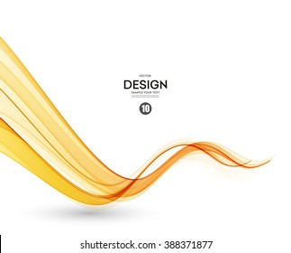 Abstract orange color wave design element. Abstract smooth color wavy vector. Curve flow orange motion illustration. Orange smoke wave lines. Orange wave. Wave orange. Vector orange wave