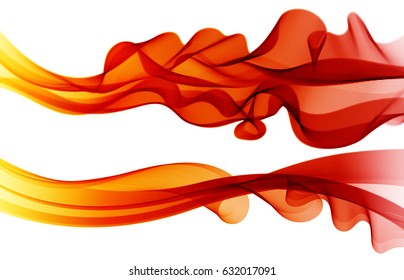 Abstract orange color wave design element. Abstract smooth color wavy vector. Curve flow orange motion illustration.