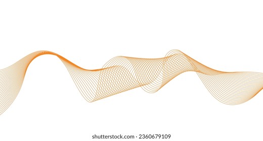 Abstract orange color wavy elements. Design elements for your design. Vector illustration of orange colored lines. Vector Background