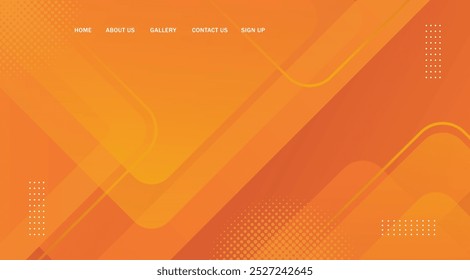Abstract orange colored banner design template. Colorful technology web banner with gradient colors background