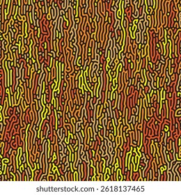 ABSTRACT ORANGE COLORFUL LINES TURING PATTERN ROUGH DESIGN REACTION DIFFUSION DARK BACKGROUND VECTOR GOOD FOR WALLPAPER, COVER,POSTER 
