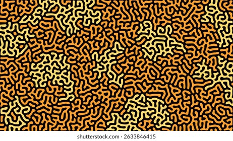ABSTRACT ORANGE COLORFUL LINES TURING PATTERN ROUGH DESIGN REACTION DIFFUSION BROWN BACKGROUND VECTOR GOOD FOR WALLPAPER, COVER,POSTER 