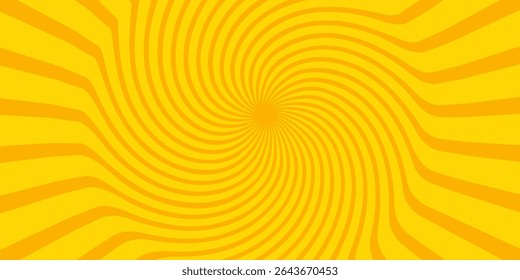 Fundo de quadrinhos laranja abstrato. Desenho animado Art Pop. Padrão de efeito de meio-tom. Textura de anime divertida. Estilo de mangá Starburst bg. Marcar gradiente radial popart. Espiral, espiral, raios cômicos.	