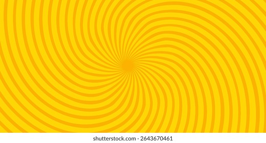 Fundo de quadrinhos laranja abstrato. Desenho animado Art Pop. Padrão de efeito de meio-tom. Textura de anime divertida. Estilo de mangá Starburst bg. Marcar gradiente radial popart. Espiral, espiral, raios cômicos.	