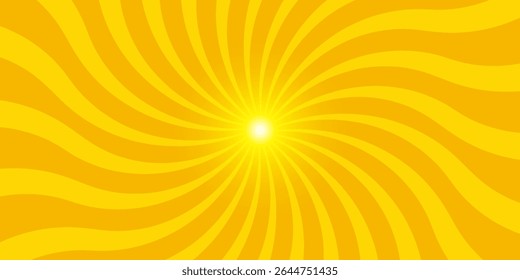 Abstract orange comic background. Art pop cartoon backdrop. Halftone effect pattern. Fun anime texture. Starburst manga style bg. Mark popart radial gradient. Spiral, swirl, comic rays.	